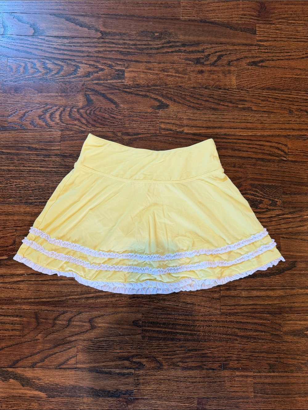 Lilly Pulitzer Yellow A-Line Skirt with White Ruffle Tiers